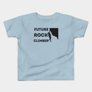 Future Rock Climber Black Kids T-Shirt